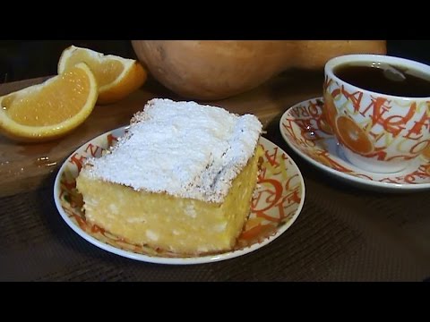 Видео рецепт Творожная запеканка с тыквой и апельсином