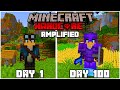 I Survived 100 Days In Minecraft Hardcore Amplified