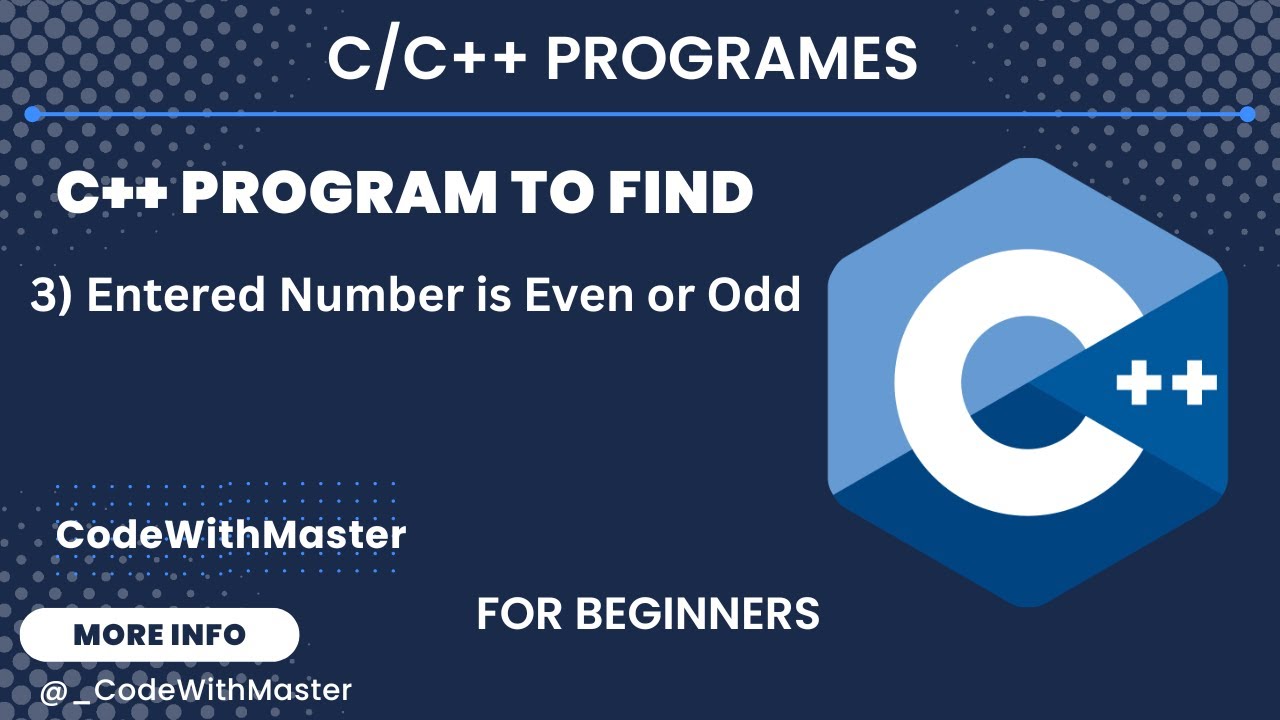 C++ prgram to check user enter number is even or odd - YouTube