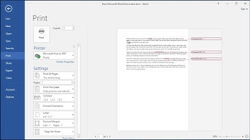 How to turn off comments before printing a Word document