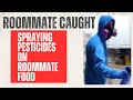 Video appears to show gas mask-wearing roommate allegedly spraying poison on couple's food