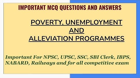 Important MCQ Question on Poverty, Unemployment and Alleviation Programmes ✓ Indian Economy MCQ #2