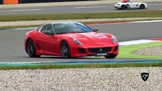 Loud ferrari 599 gto coupe on track action! downshifts & acceleration
sounds!
