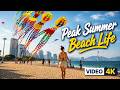 Beach Walk 4K 60FPS | Beautiful Summer Day & Relaxing Beach Life