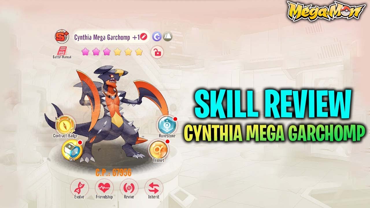 CYNTHIA MEGA GARCHOMP SKILL REVIEW IN MEGAMON 🤩 - YouTube