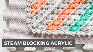 How to Steam Block Acrylic Knit & Crochet Projects [STEAM BLOCKING KNIT & CROCHET  SIMPLE TUTORIAL]