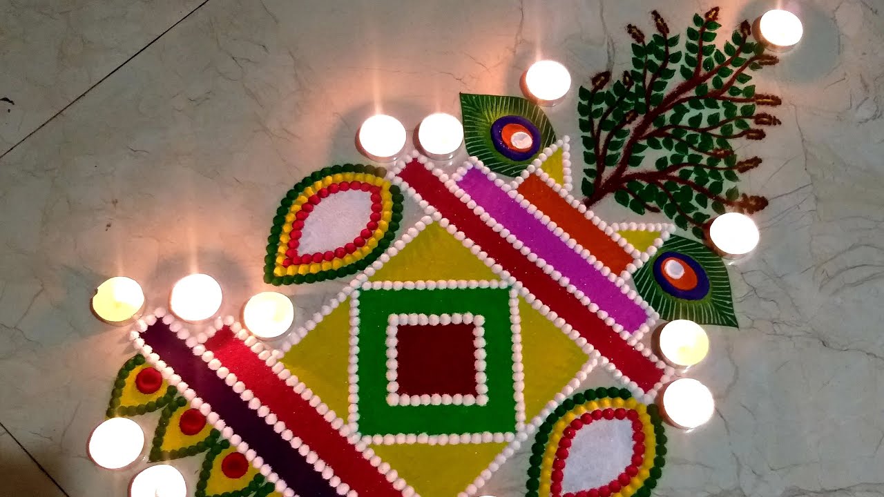 Tulsi Vivah Rangoli | Tulsi Vrindavan Rangoli | तुलसी ...