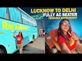 Lucknow to delhi luxury bus journey  raj kalpana travels  bus vlogs  travel with jo