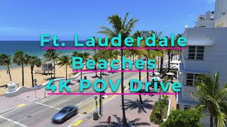 Ft Lauderdale Beaches 4K POV Scenic Drive with Music