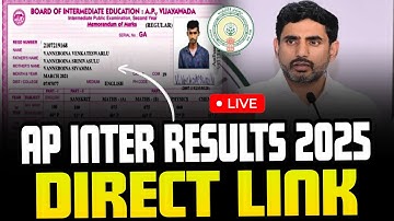 🔴LIVE : AP IPE Public Exam Results 2025  | AP Intermediate Results 2025