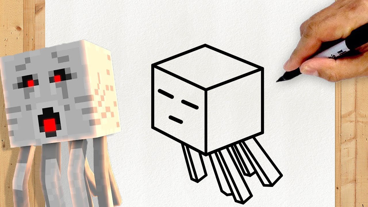 Como Desenhar o Ghast do Minecraft 