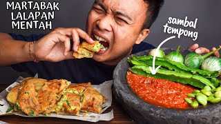 MUKBANG MARTABAK TELOR PAKE NASI LALAPAN DAN SAMBAL TEMPONG! MUKBANG PEDAS TERBARU