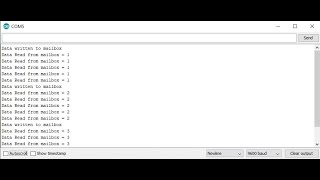 FreeRTOS Mailbox Example using Queue and Arduino