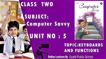 Grade 2 | COMPUTER SAVVY Vol 2 | UNIT  5 KEYBOARDS AND FUNCTIONS