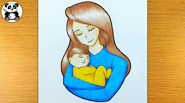Mother with baby drawing/mother's day drawing@TaposhiartsAcademy