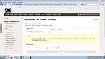 Zoho CRM Custom Reports