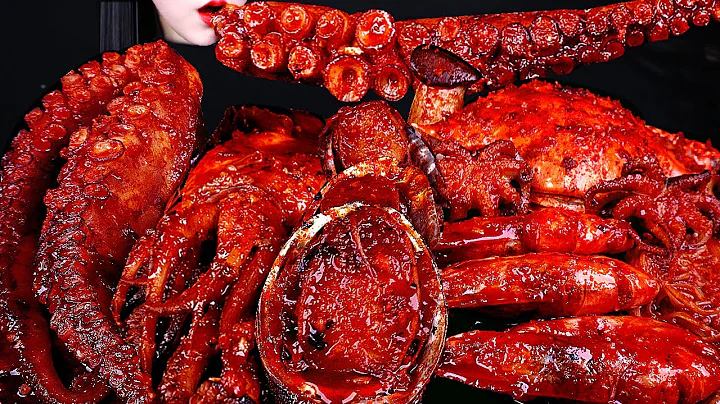 ASMR SPICY SEAFOOD, 해물찜 먹방, SPICY ENOKI MUSHROOM, OCTOPUS, CRAB, 버섯 먹방, 문어, 새우 먹방MUKBANG EATING SHOW