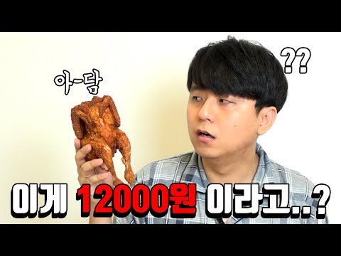 손바닥보다 작은 치킨이 12000원이나 한다고...?  [롯데리아치킨]