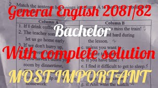 General English 2082 Tu Question Solution Bachelor First Year Most Important
