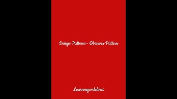 Design Patterns in C# - The Observer Pattern