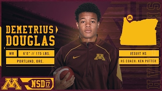 Check out highlights from 2017 gopher football signee wide receiver
demetrius douglas of portland, ore., a key member p.j. fleck’s first
recruiting class at ...