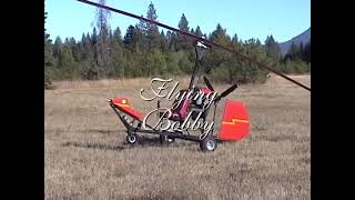 Bobby flying his gyrocopter
