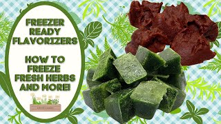 FREEZER READY FLAVORIZERS!!  HOW TO FREEZE FRESH HERBS AND MORE!!