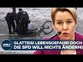 BERLIN: Glatteis-Chaos auf den Gehwegen! Lebensgefahr! – Doch die SPD will nichts ändern!