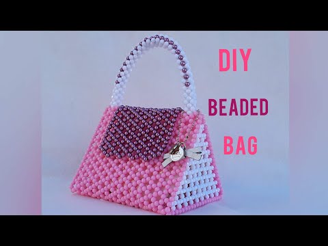 HOW TO MAKE A BEADED BAG/PURSE /PEARL BEADED BAG/TRIANGLE SHAPE BEAD BAG/ BEGINNER