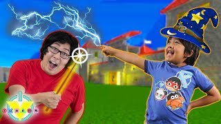 Ryan Vs Daddy Trying To Be A Wizard Castle In Wizarding World Game Lets Play Roblox