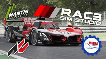 Taking the incredible RSS MP-H Bayer Hybrid V8 for a spin round Monza in a 2 DOF motion simulator