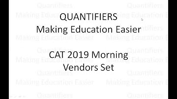 Vendors Set || Actual CAT 2019 DILR Morning Slot