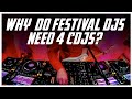 Why do festival DJs need 4 CDJs?