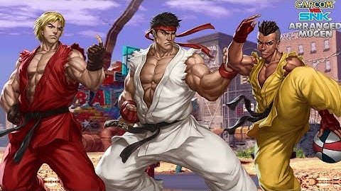Capcom VS SNK Arranged MUGEN 3v3 Playthrough - Ryu, Ken, and Sean