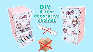 DIY a 4-tier decorative cabinet without cardboard | No need to measure size // Quyen Sach Nho