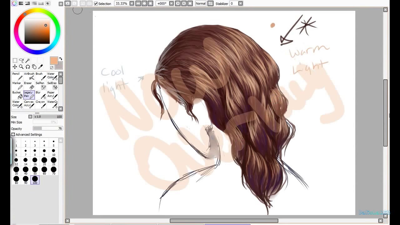 paint tool sai hair brush