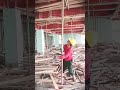 process of dismantling concrete roof support pillars #shorts #technical