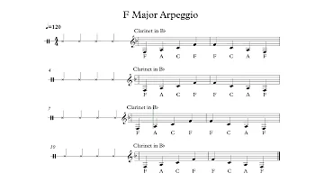 F Major Arpeggio Bb Clarinet