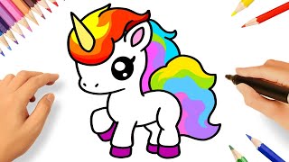 Cómo Dibujar Un Unicornio Kawaii Facil
