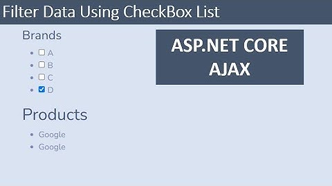Filter Data using Checkbox List in ASP.NET CORE