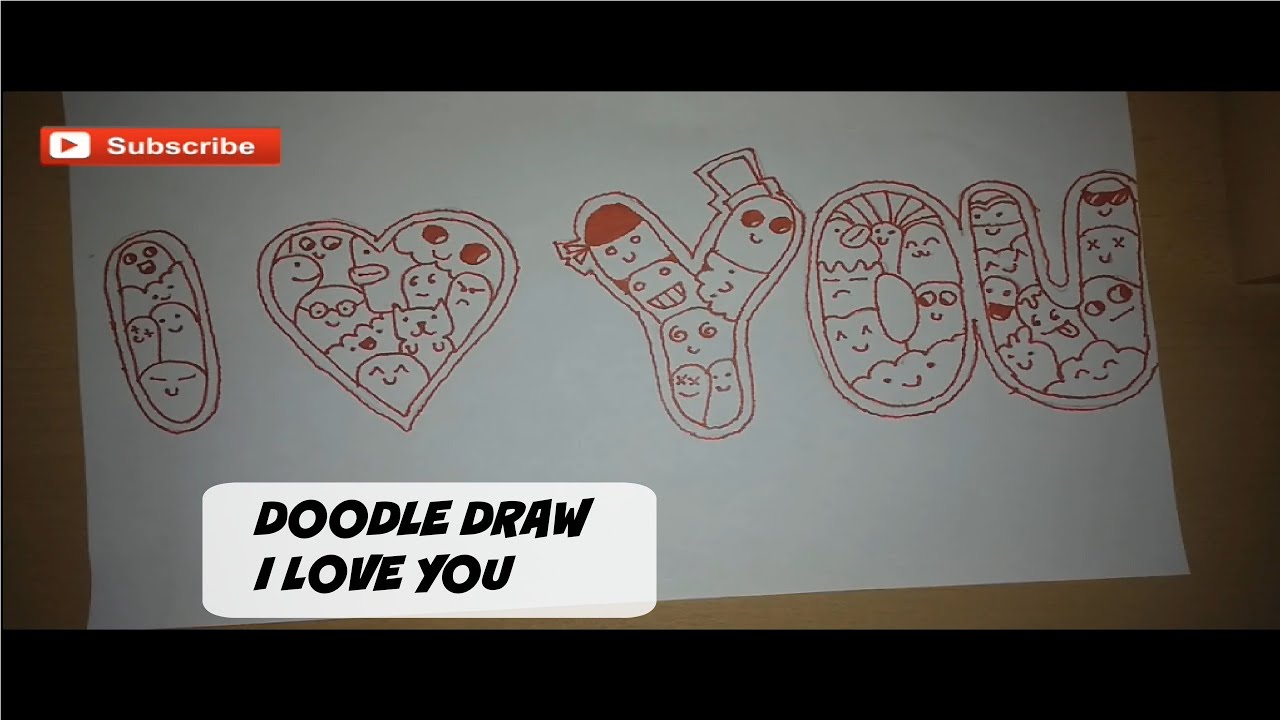 HOW TO DRAW I LOVE YOU DOODLE DRAW I LOVE YOU YouTube