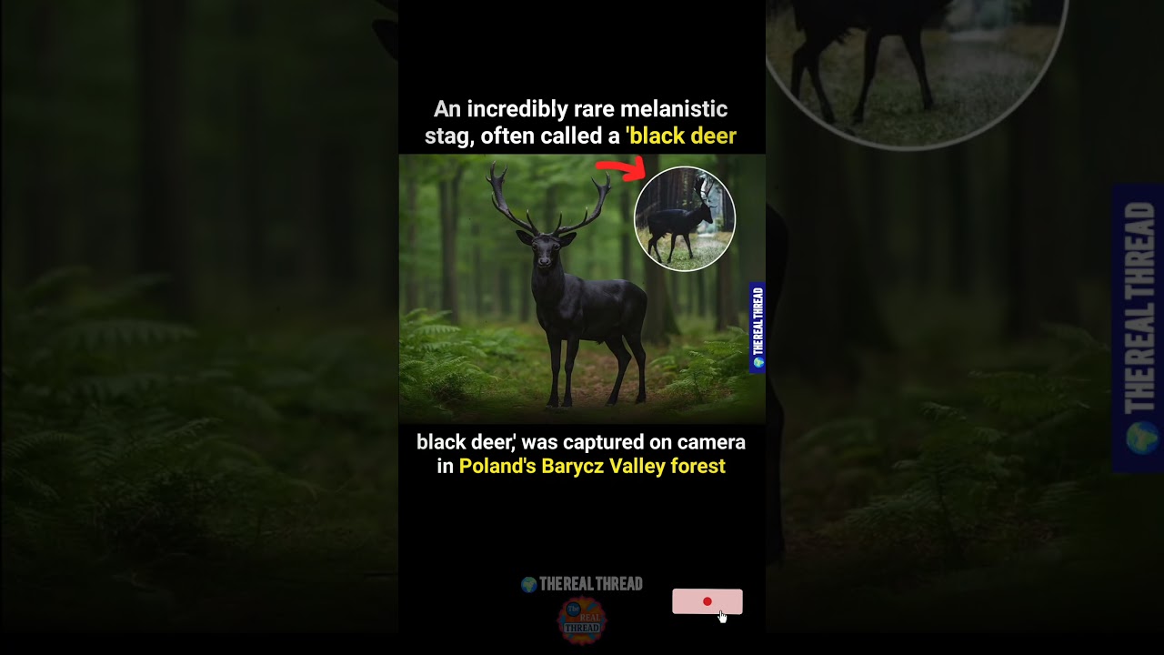 "✨ Rare Black Deer in Poland’s Barycz Valley ❤️🦌"