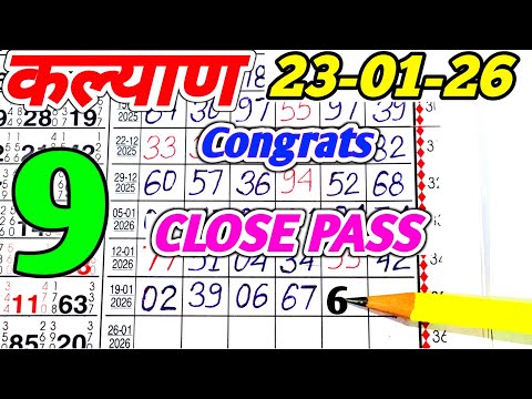 Kalyan Today Chart 23/01/2026 Single Open Jodi Pane Table Trick &amp; Lock System Trick