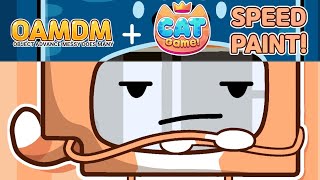 Cartridgey gets costumed as Tabby Cat (Speedpaint!) | Cat Game Collector x OAMDM Collaboration