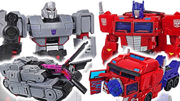 Transformers Cyberverse ultimate class Optimus Prime vs Megatron, dinosuars! - DuDuPopTOY