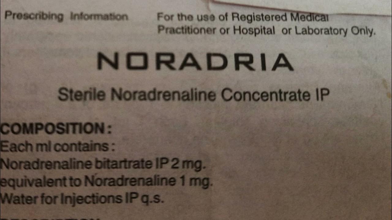 inj noradrenaline infusion YouTube