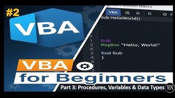 Excel VBA Tutorial- Part 2 : Macro FAQs & Programming Basics