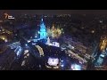 Новий рік на Софійській площі у Києві з висоти пташиного польоту (4K)