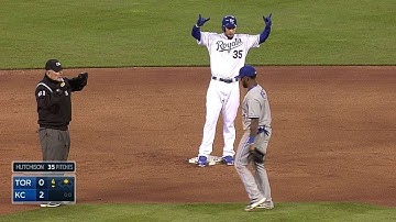 Hosmer launches an RBI double to deep right