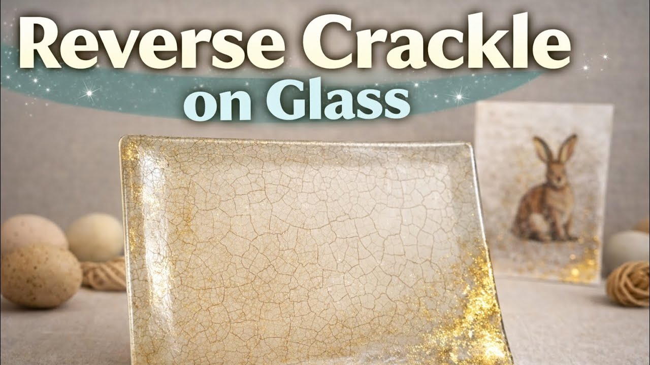 #509 Reverse Crackle on Glass Plate | Elegant Easter Bunny Project (Part 1)